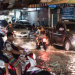 banjir dan musim hujan di kota kecil